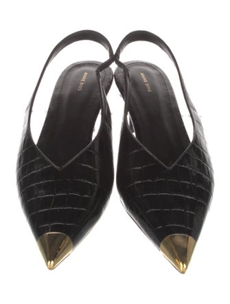 Anine Bing Embossed Leather Slingback Pumps