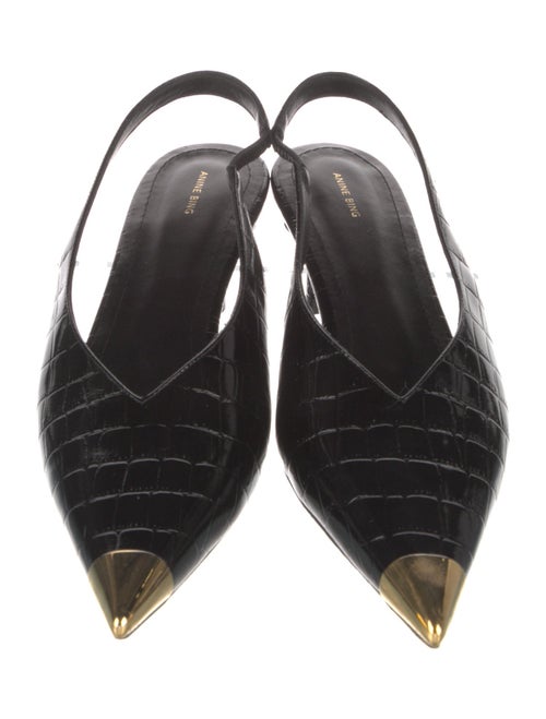 Anine Bing Embossed Leather Slingback Pumps