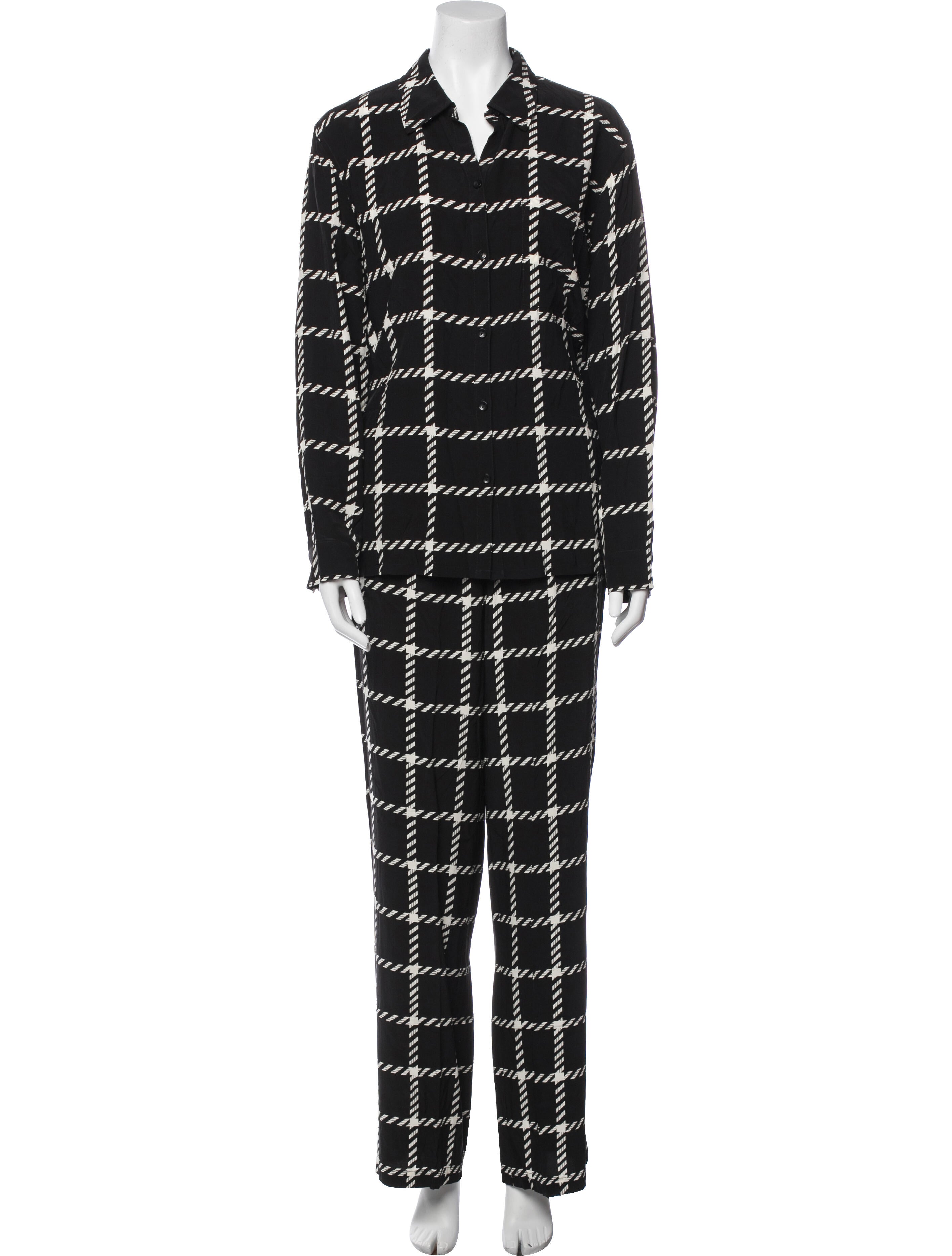 Anine Bing Plaid Print Pant Set