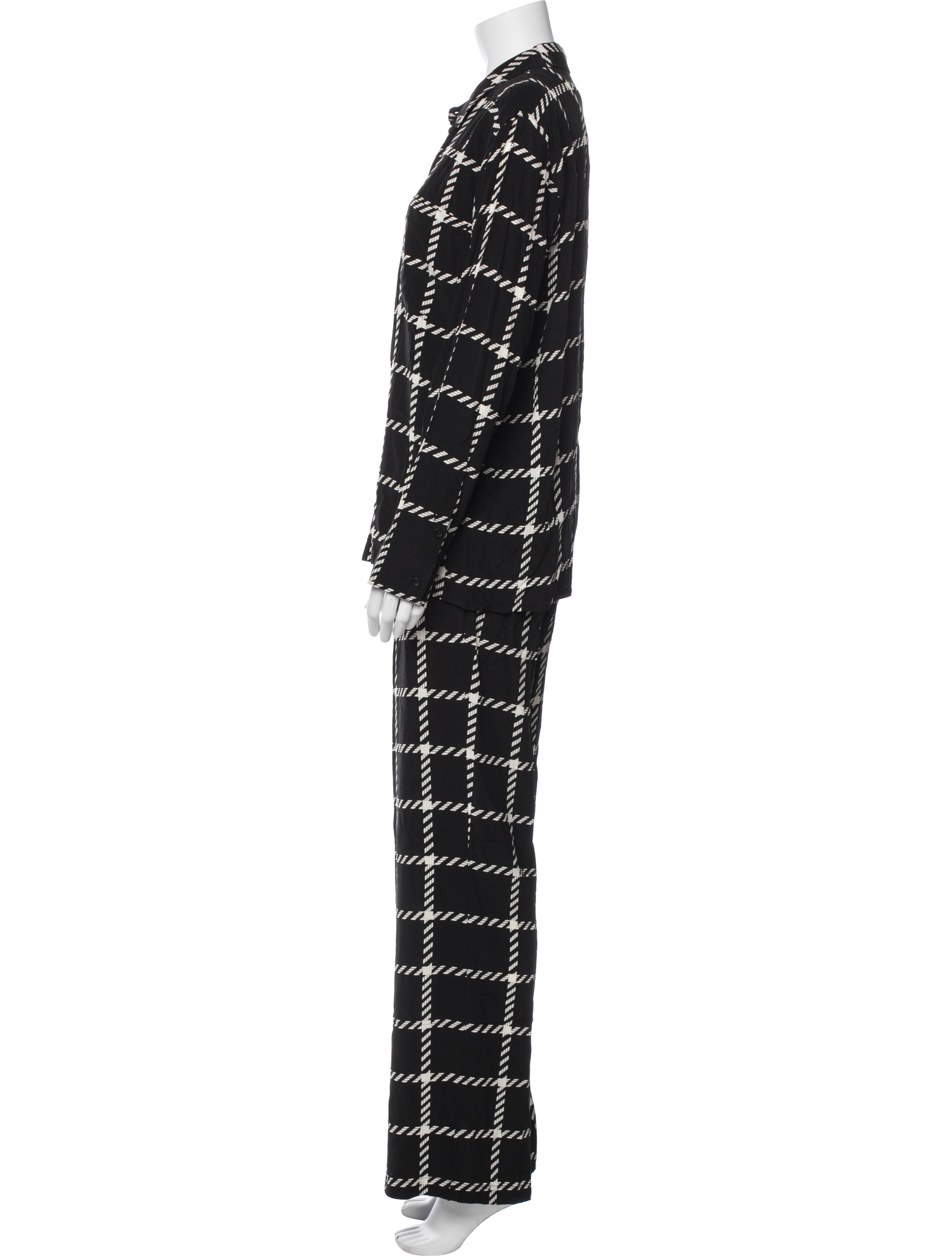 Anine Bing Plaid Print Pant Set