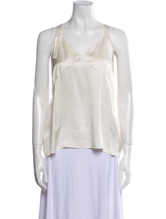 Anine Bing Silk V-Neck Blouse