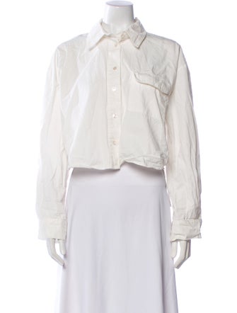 Anine Bing Long Sleeve Crop Top