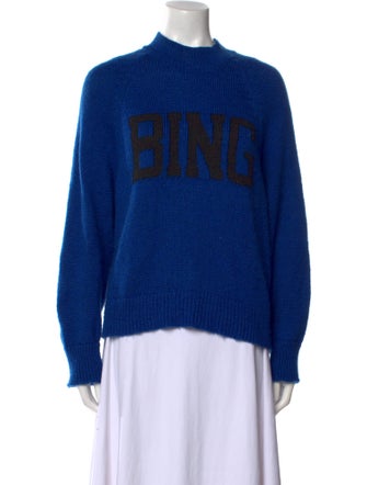 Anine Bing Merino Wool Graphic Print Sweater