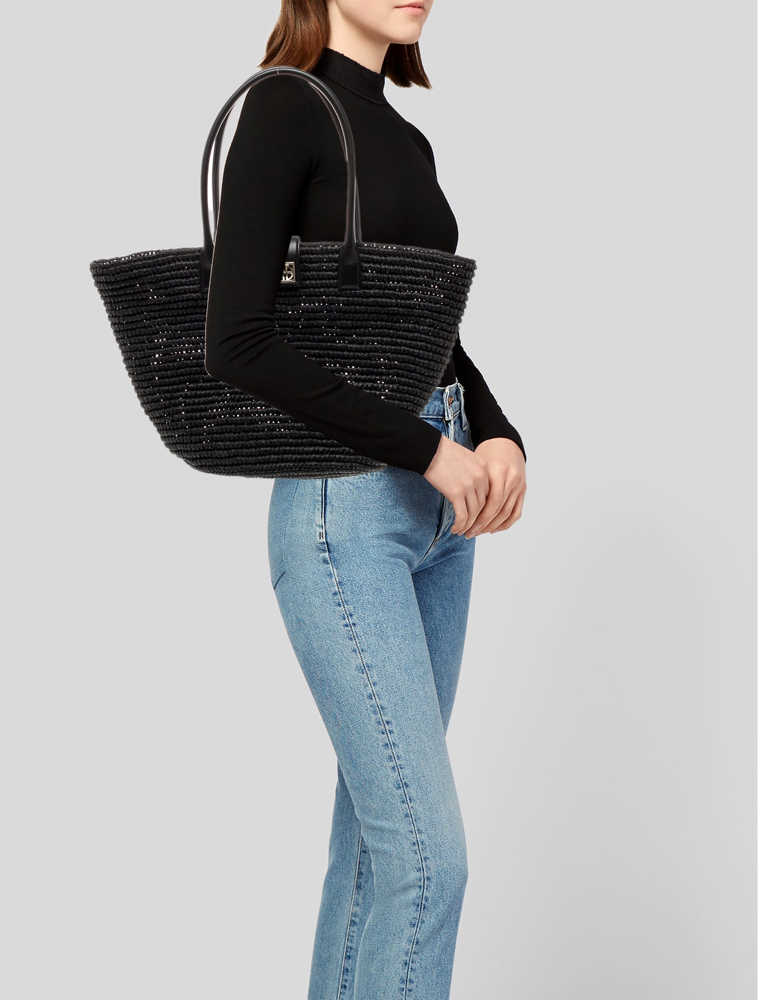 Anine Bing Raffia Top Handle Bag w/ Tags