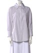 Anine Bing Striped Three-Quarter Sleeve Button-Up Top
