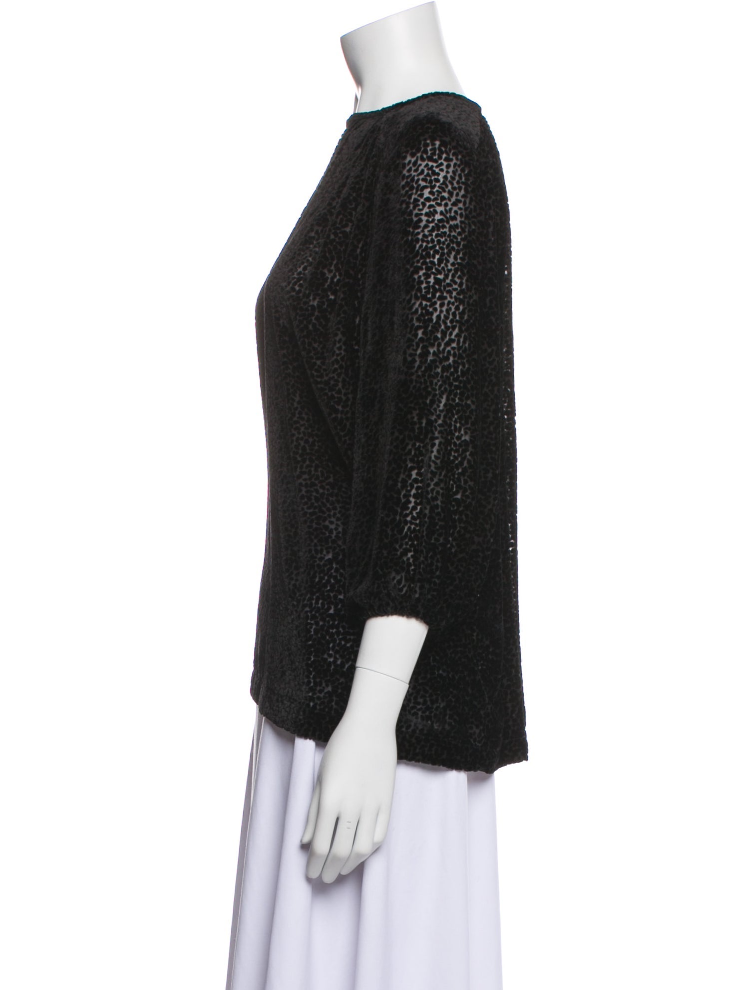 Anine Bing Silk Bateau Neckline Blouse