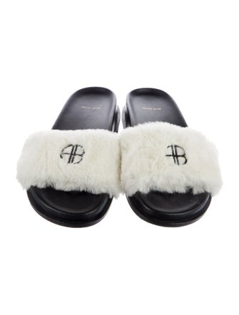 Anine Bing Fur Fur Trim Slides