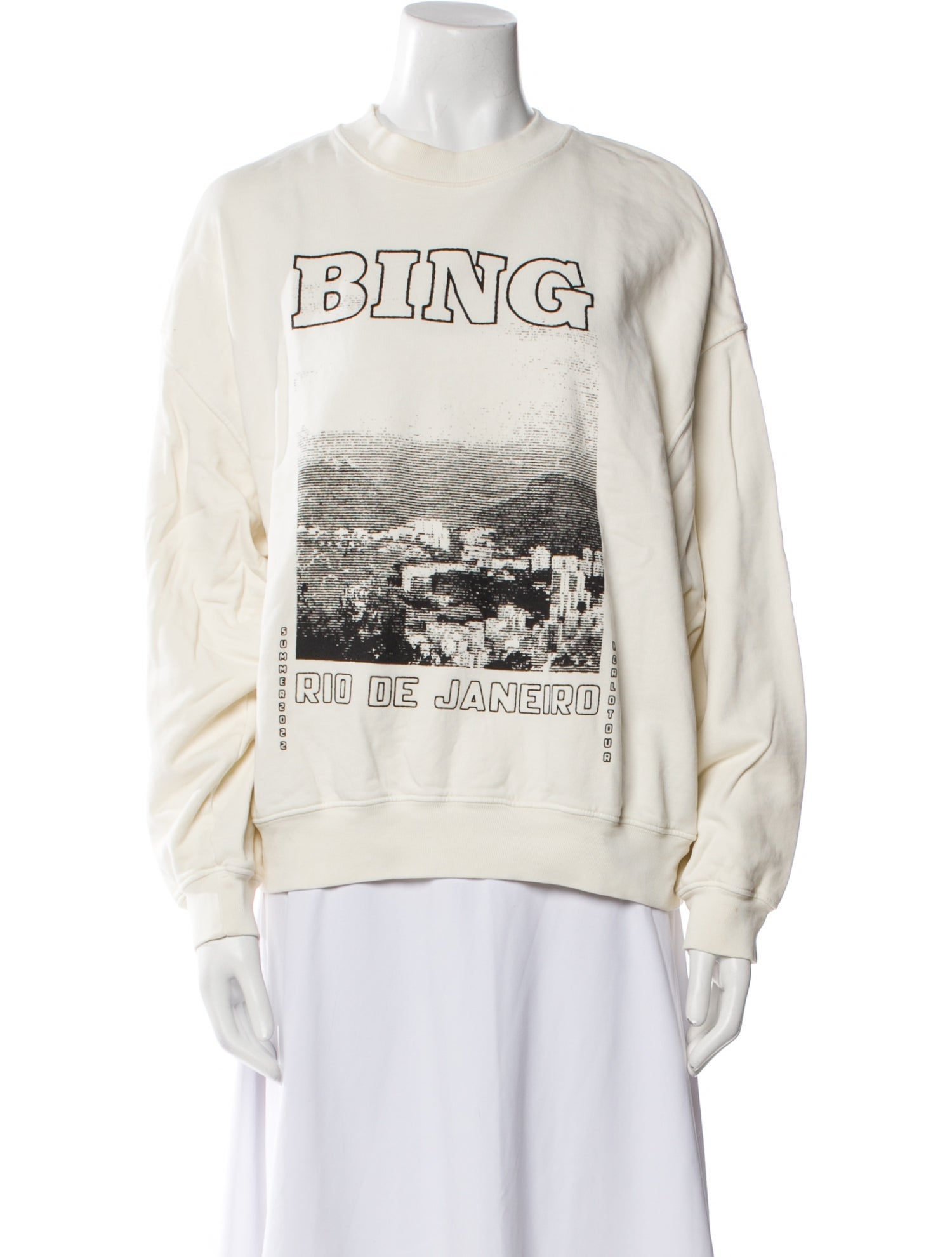 Anine Bing Graphic Print Crew Neck Sweatshirt