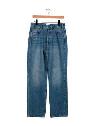 Anine Bing Mid-Rise Straight Leg Jeans