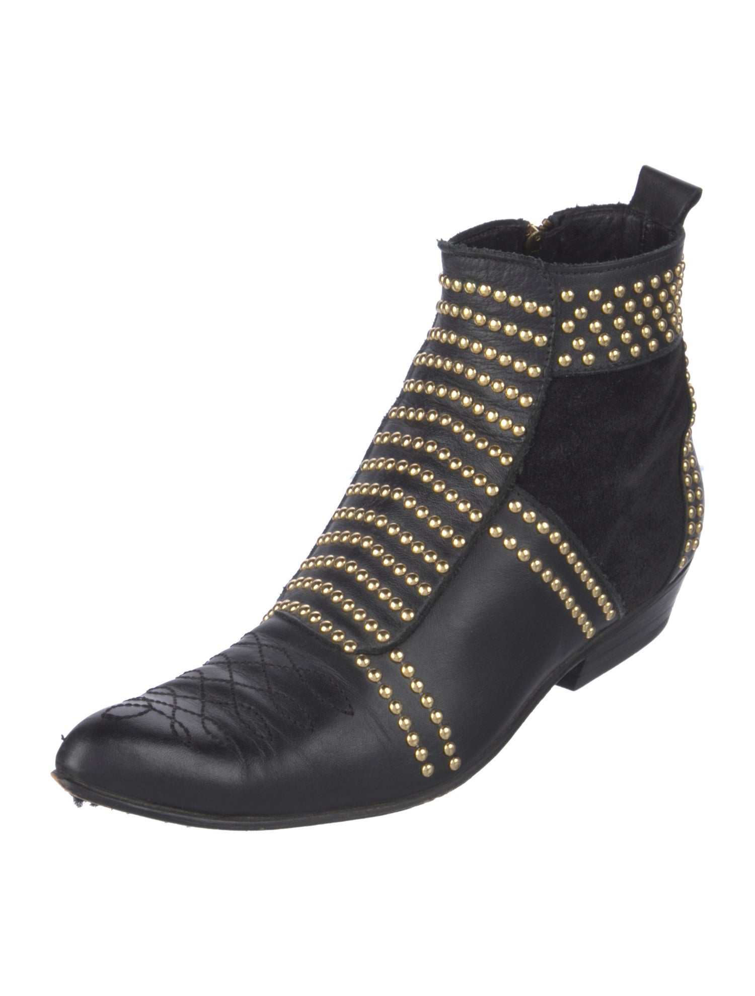 Anine Bing Leather Studded Accents Boots