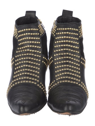 Anine Bing Leather Studded Accents Boots