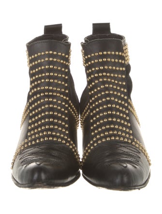 Anine Bing Leather Studded Accents Boots