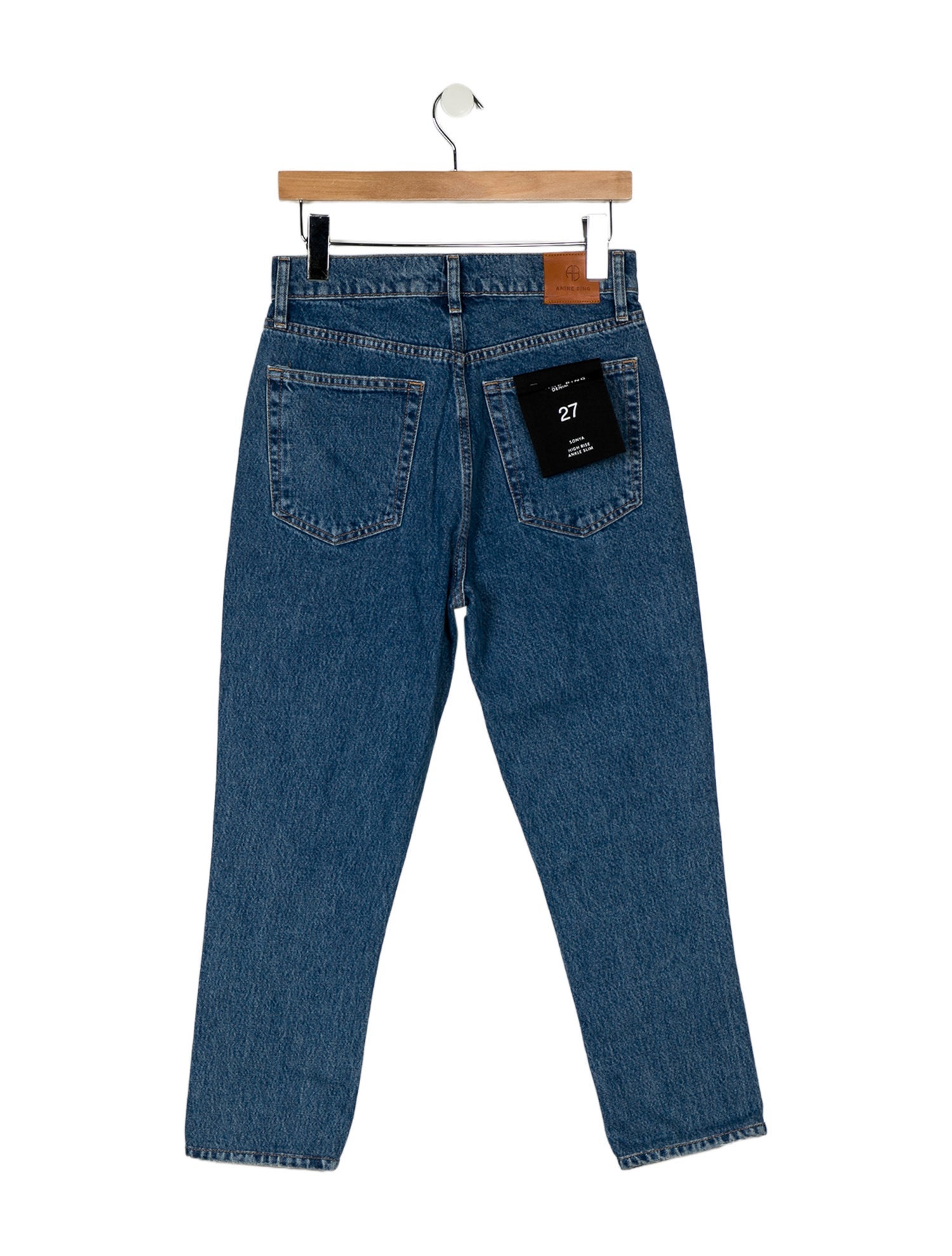 Anine Bing High-Rise Straight Leg Jeans