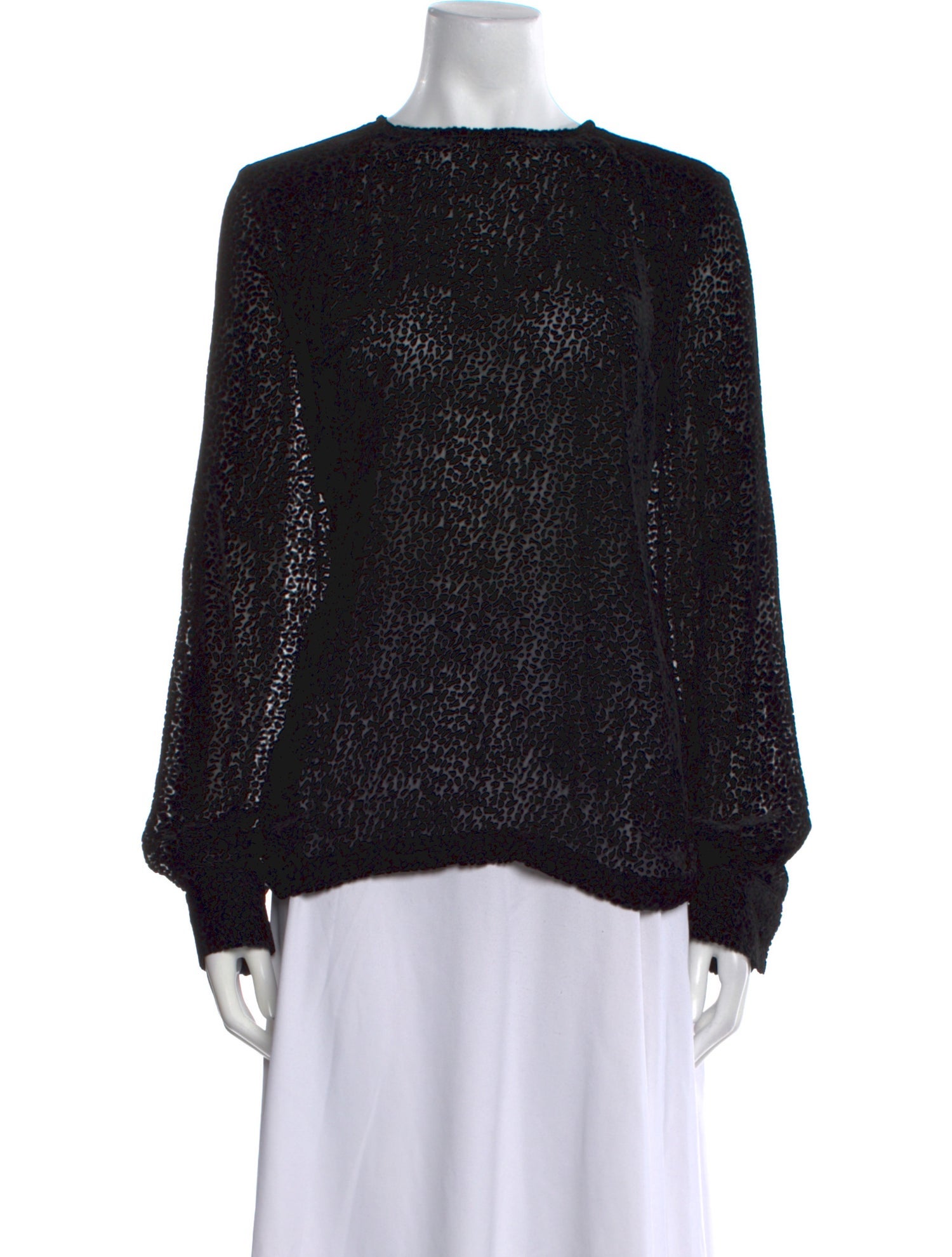 Anine Bing Crew Neck Long Sleeve Blouse