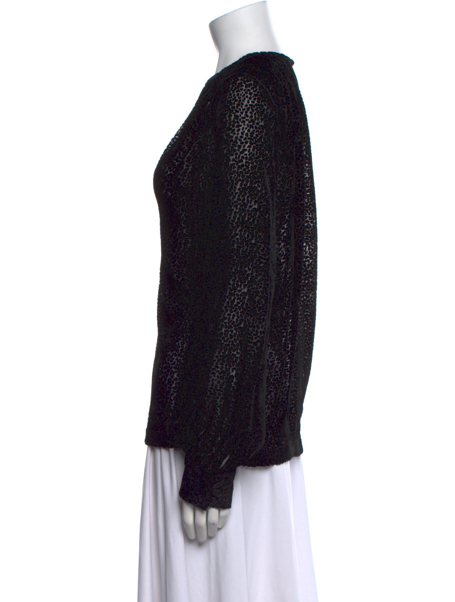 Anine Bing Crew Neck Long Sleeve Blouse