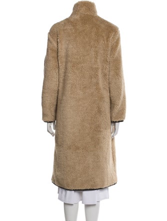 Anine Bing Colorblock Pattern Faux Fur Coat