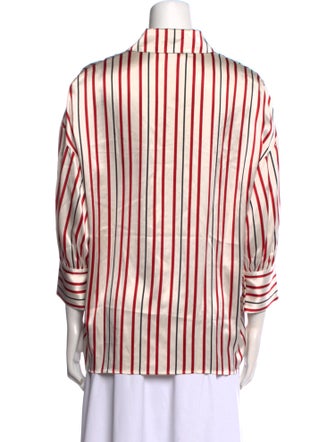 Anine Bing Silk Striped Button-Up Top