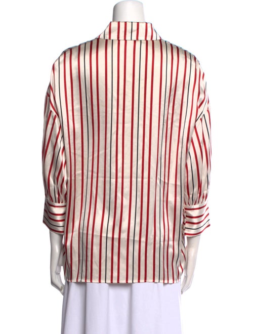 Anine Bing Silk Striped Button-Up Top