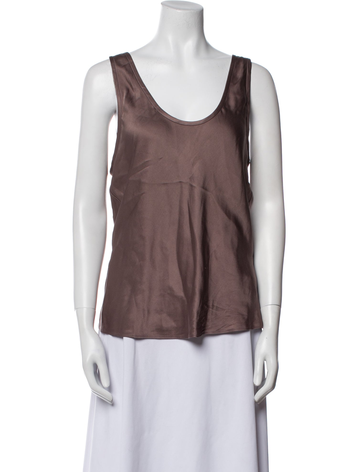 Anine Bing Silk Scoop Neck Top