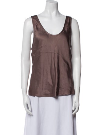 Anine Bing Silk Scoop Neck Top