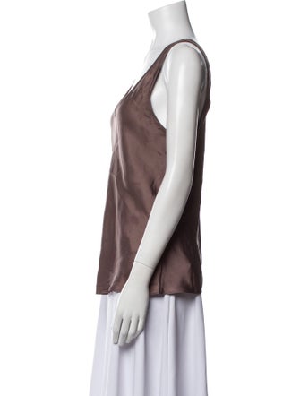 Anine Bing Silk Scoop Neck Top