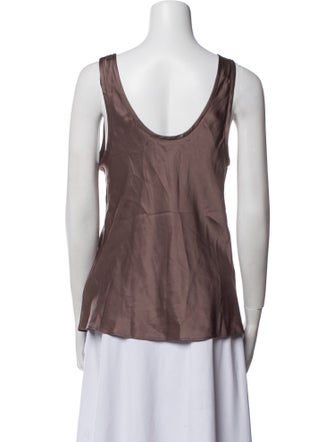 Anine Bing Silk Scoop Neck Top