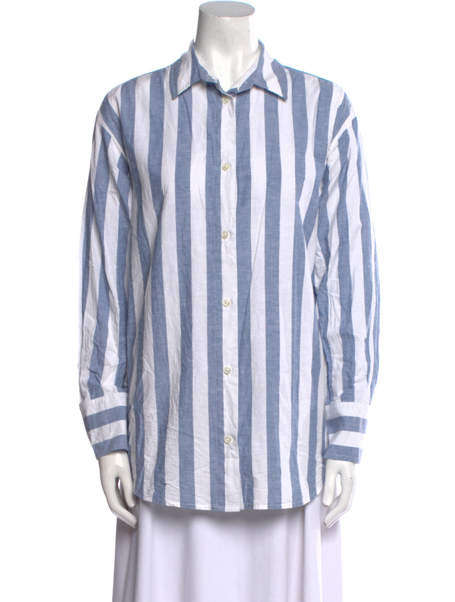Anine Bing Striped Long Sleeve Button-Up Top