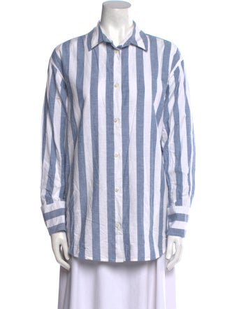 Anine Bing Striped Long Sleeve Button-Up Top