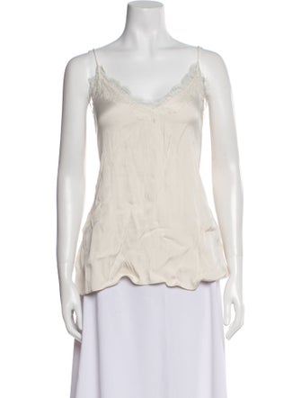 Anine Bing Silk V-Neck Top