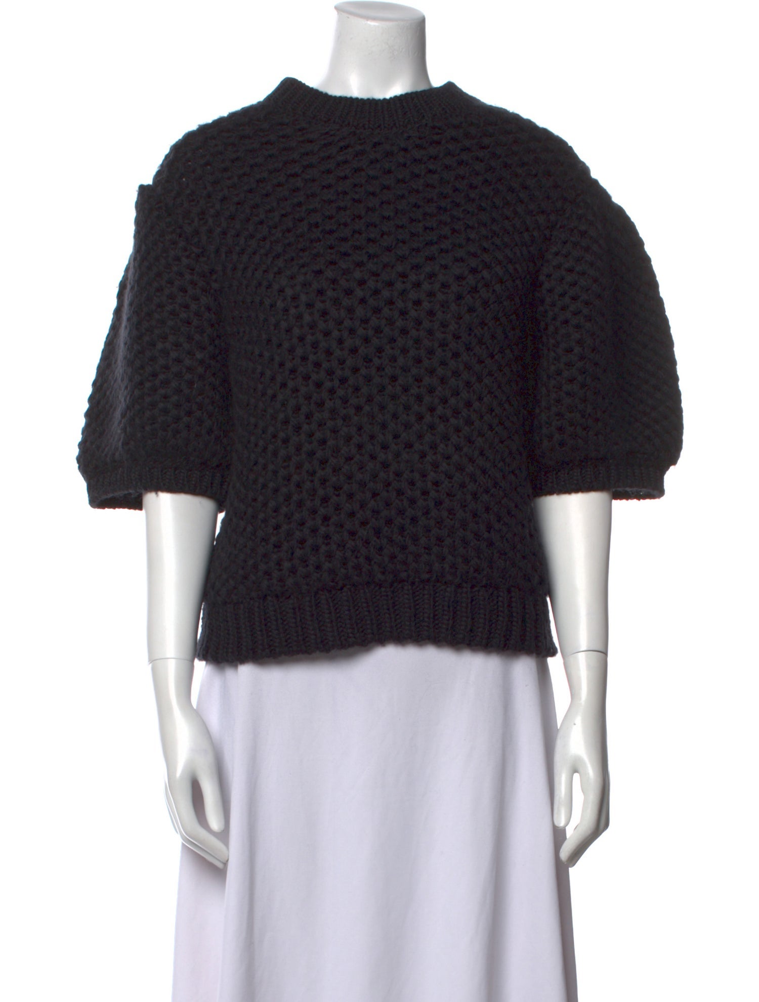 Anine Bing Merino Wool Crew Neck Sweater