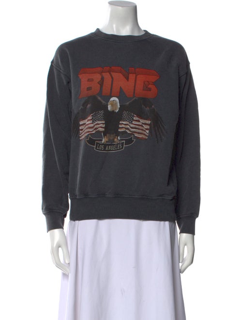 Anine Bing Graphic Print Crew Neck Sweater