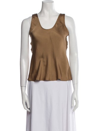 Anine Bing Silk Scoop Neck Top