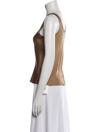 Anine Bing Silk Scoop Neck Top