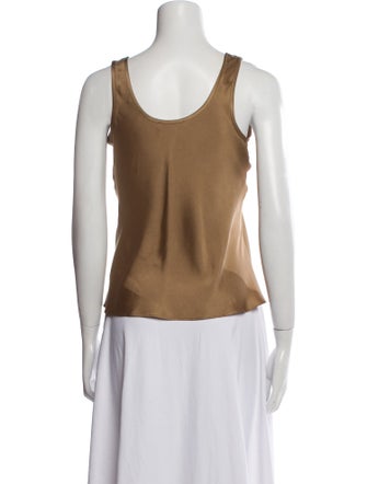 Anine Bing Silk Scoop Neck Top