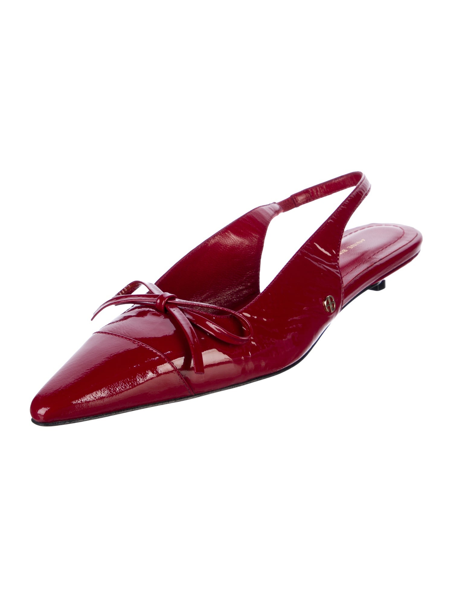 Anine Bing Patent Leather Slingback Flats