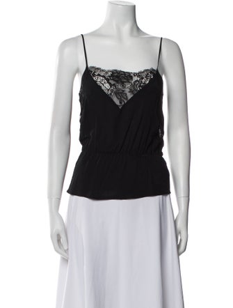 Anine Bing Silk Square Neckline Top