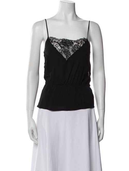 Anine Bing Silk Square Neckline Top