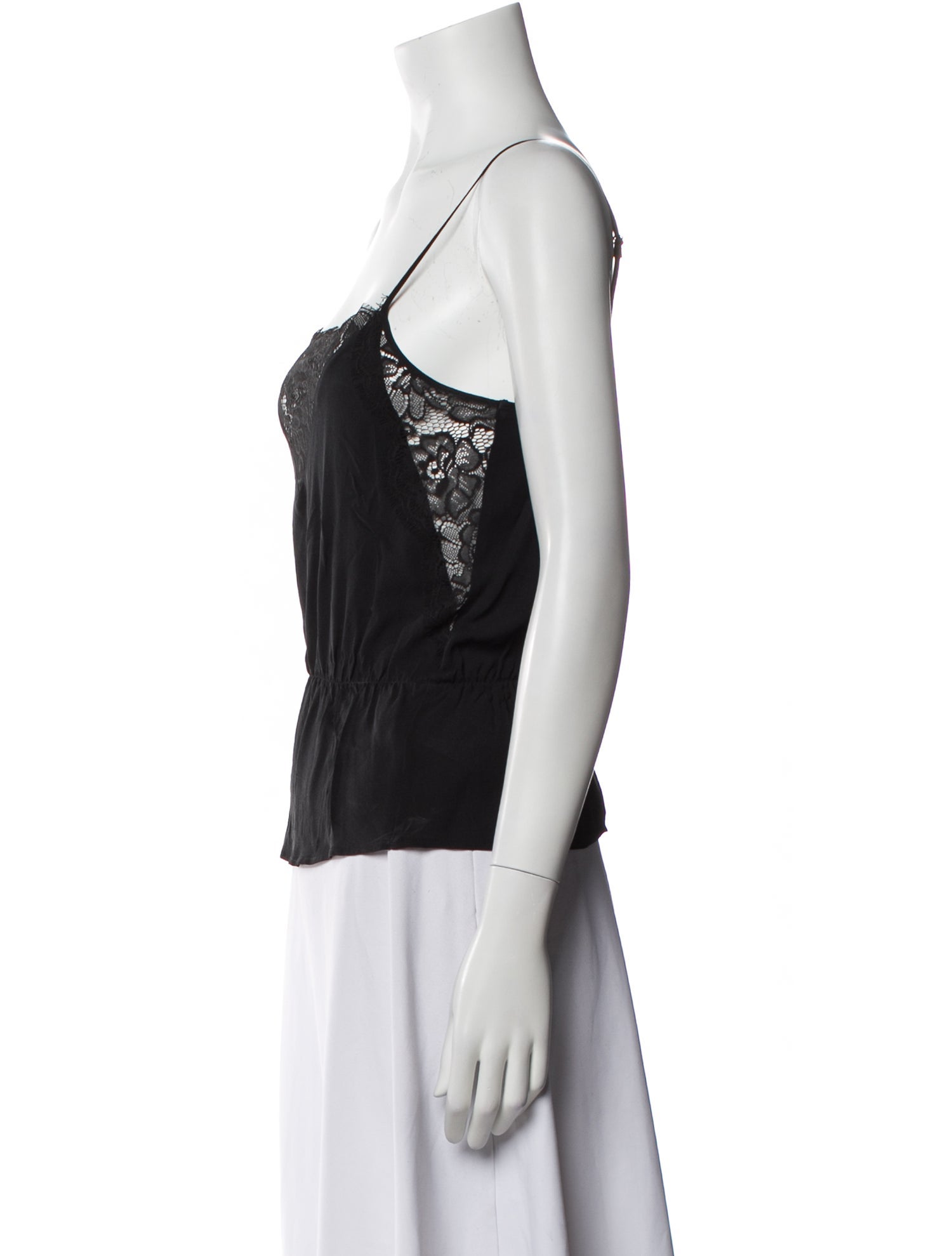 Anine Bing Silk Square Neckline Top