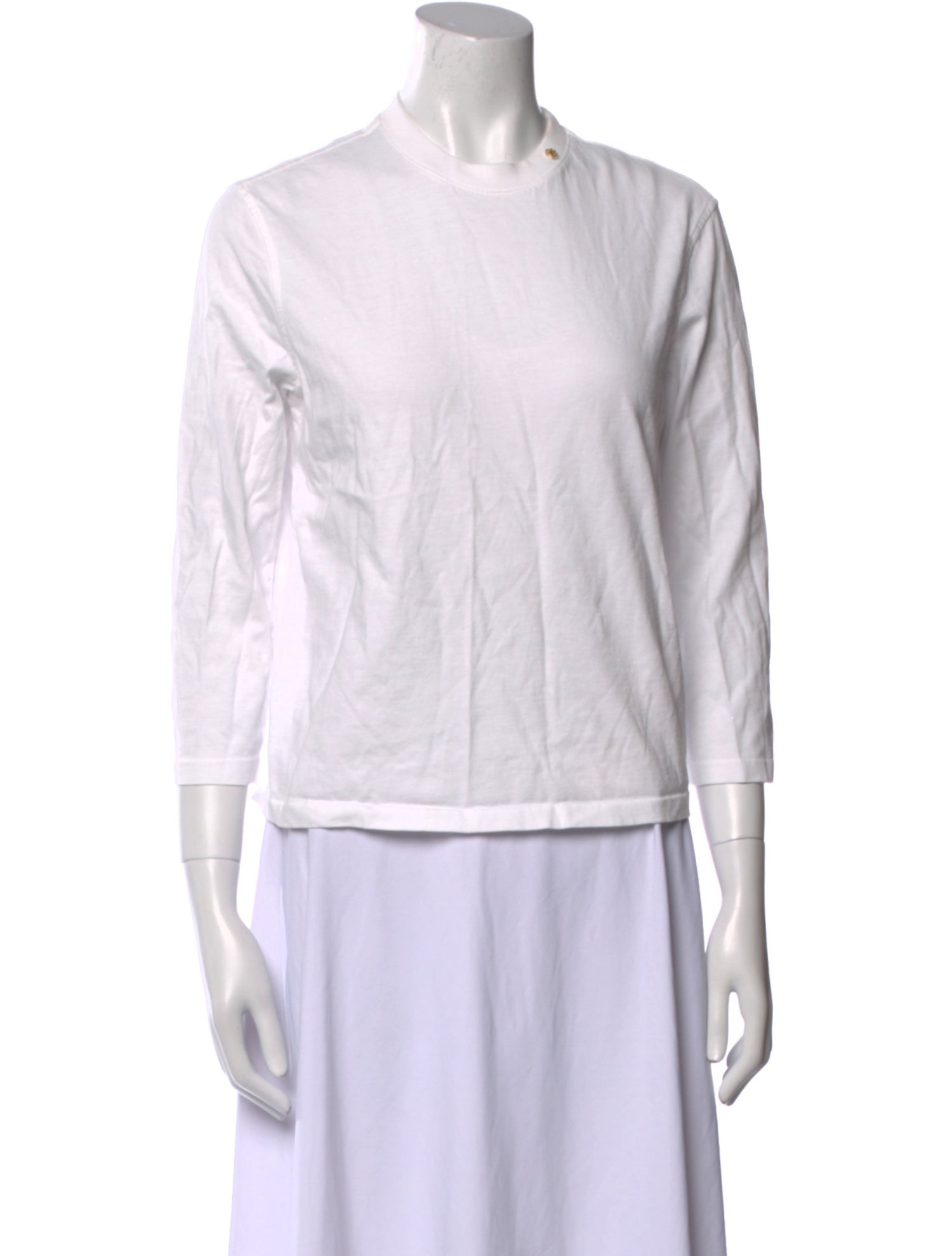 Anine Bing Mock Neck Three-Quarter Sleeve Top