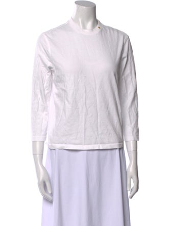 Anine Bing Mock Neck Three-Quarter Sleeve Top