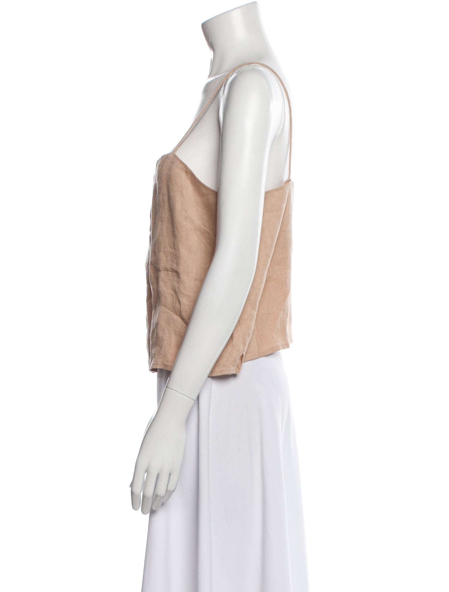 Anine Bing Linen Square Neckline Crop Top