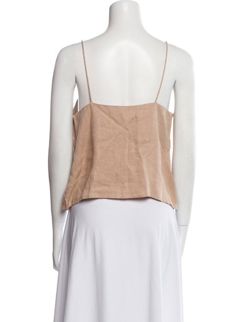 Anine Bing Linen Square Neckline Crop Top