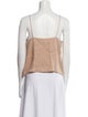 Anine Bing Linen Square Neckline Crop Top