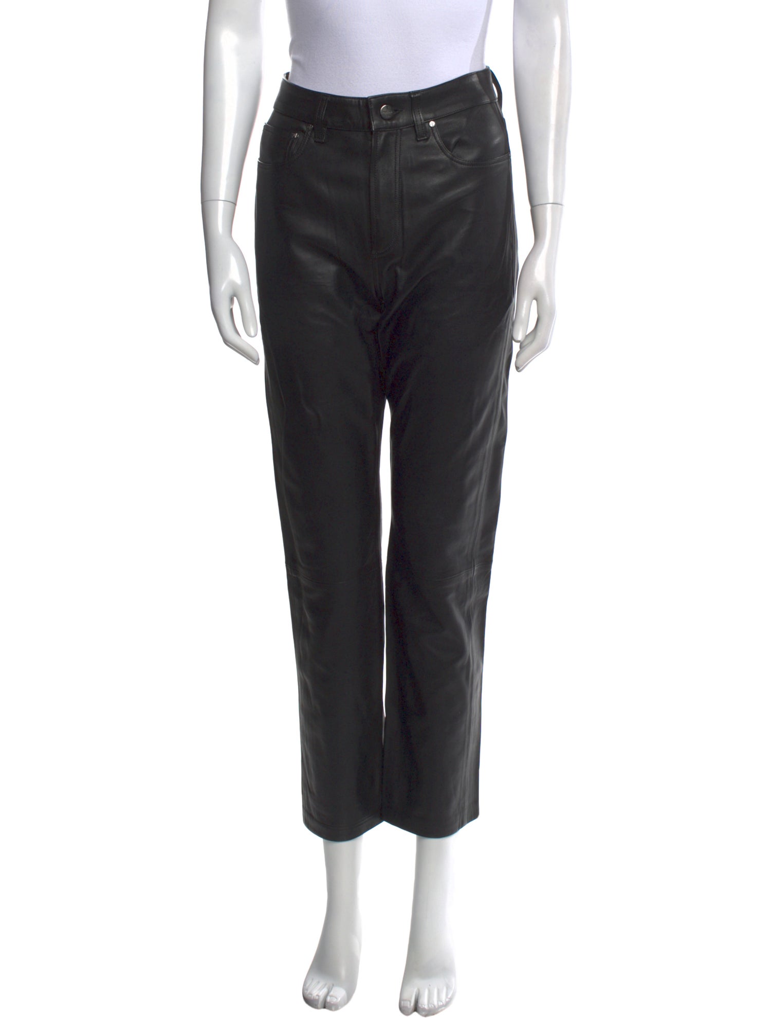 Anine Bing Leather Straight Leg Pants