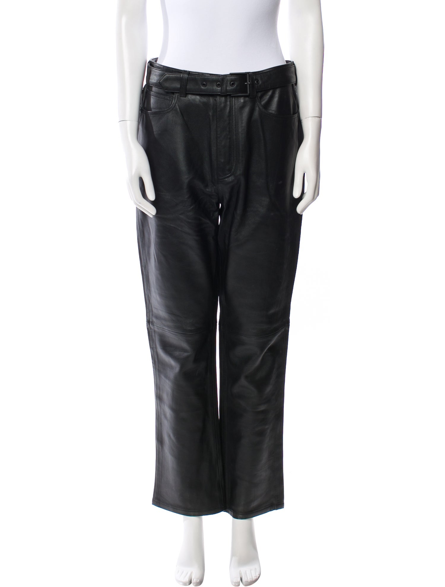 Anine Bing Leather Straight Leg Pants w/ Tags