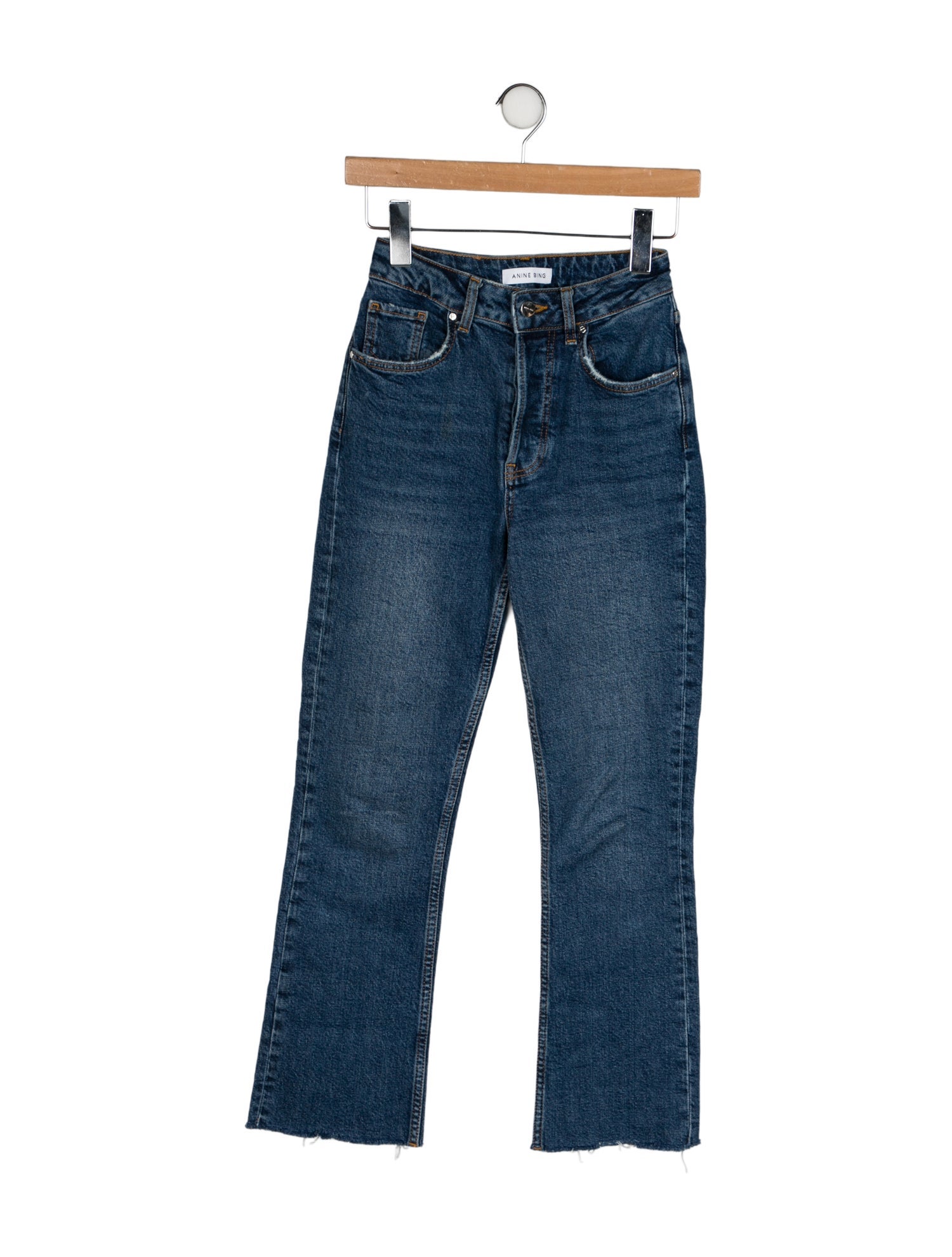 Anine Bing Mid-Rise Straight Leg Jeans