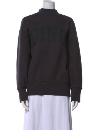 Anine Bing Mock Neck Long Sleeve Sweatshirt