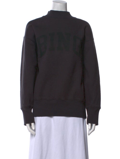 Anine Bing Mock Neck Long Sleeve Sweatshirt