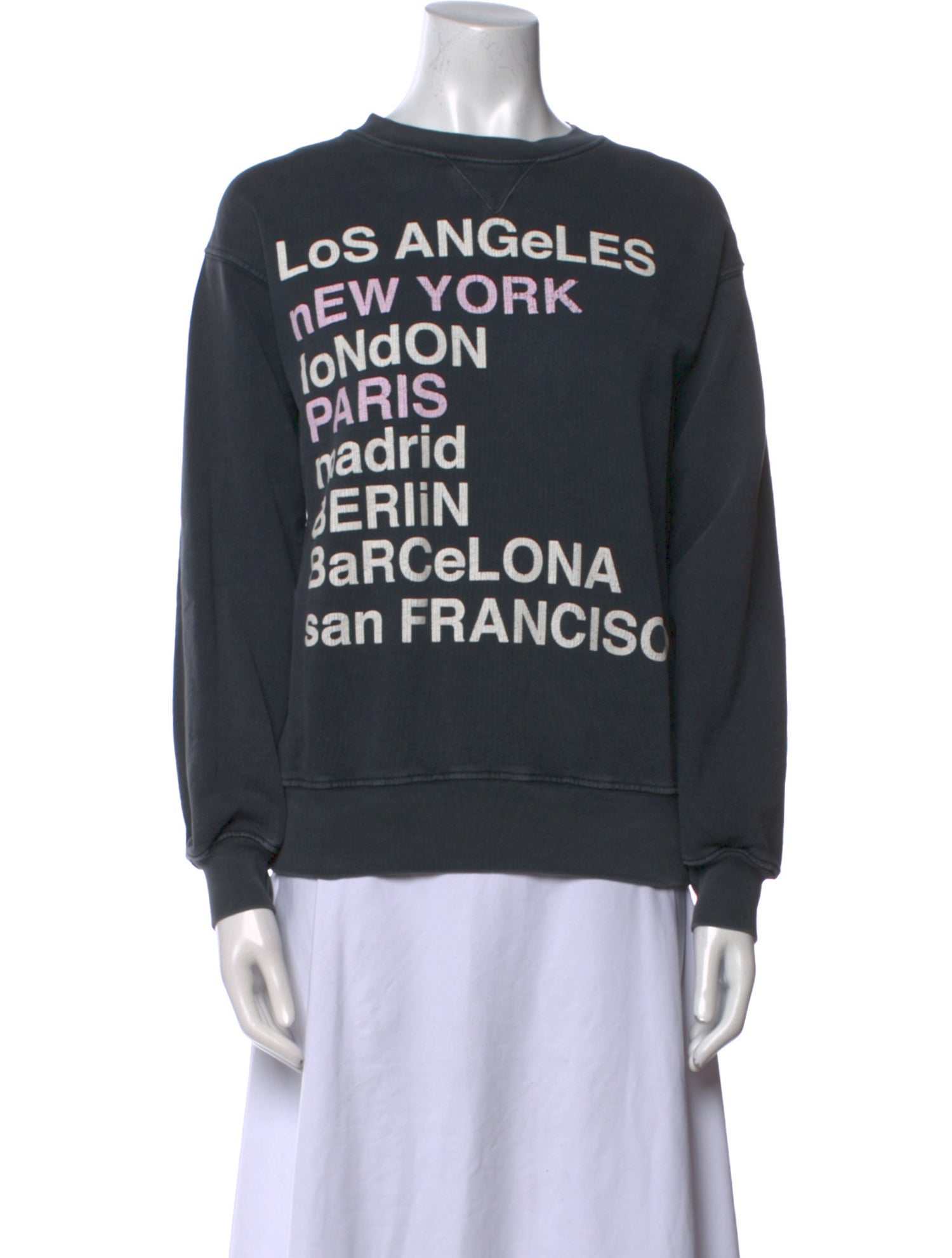 Anine Bing Graphic Print Crew Neck Sweatshirt