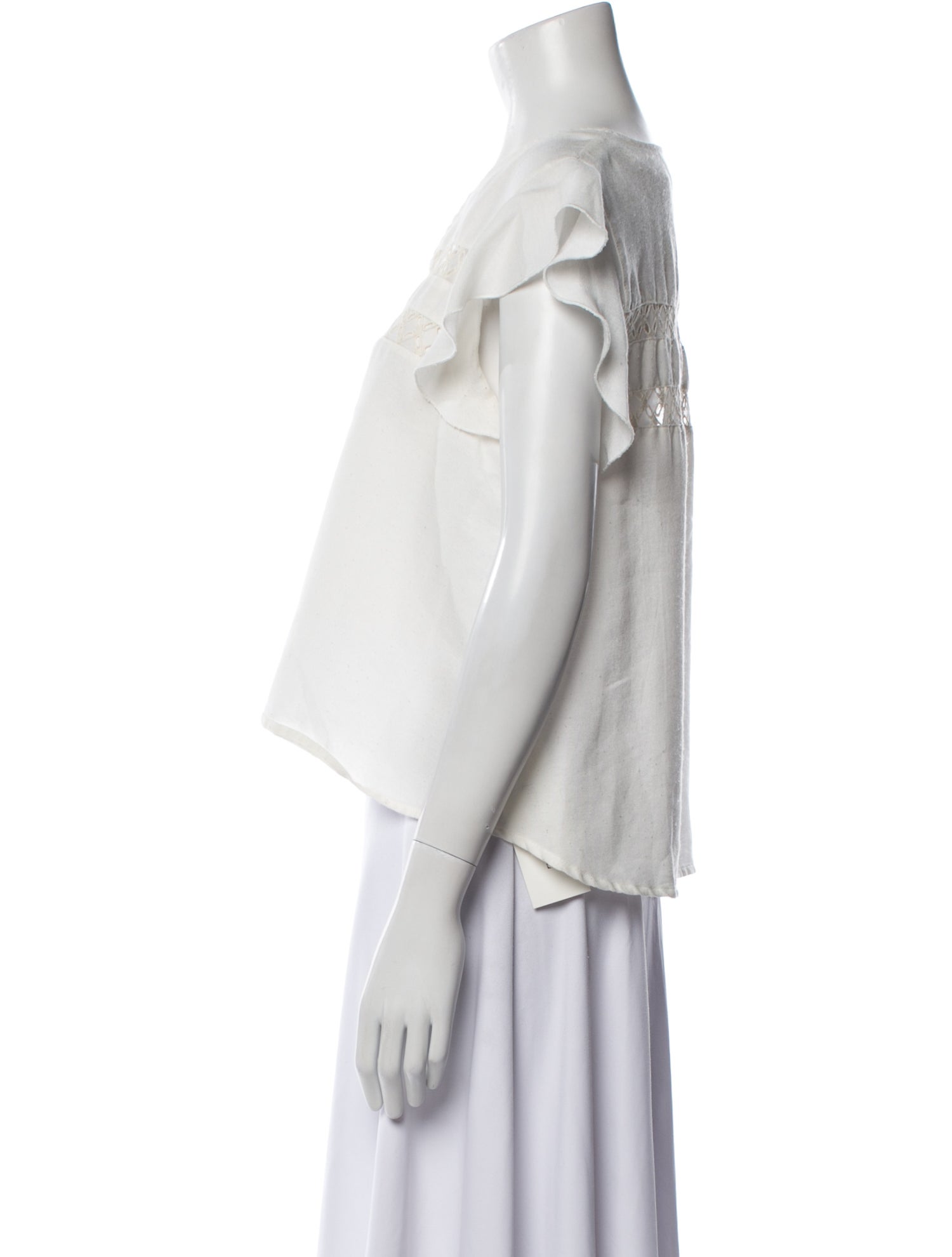 Anine Bing Scoop Neck Short Sleeve Crop Top